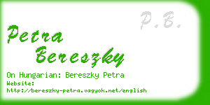 petra bereszky business card